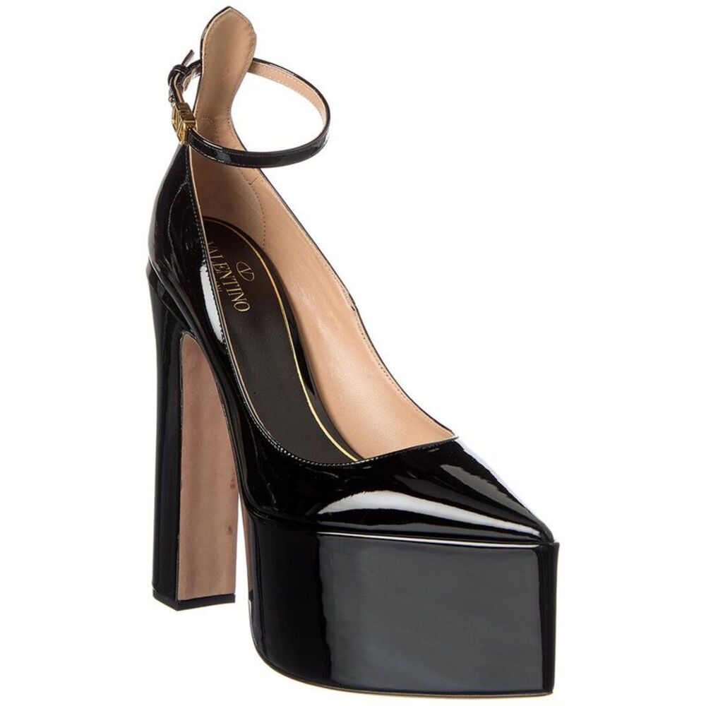 Valentino Tan-Go 165 Patent Platform Pump, Black